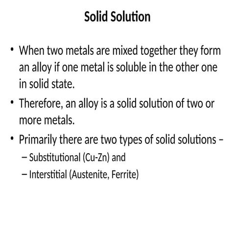Solid solution strengthening | PPTX