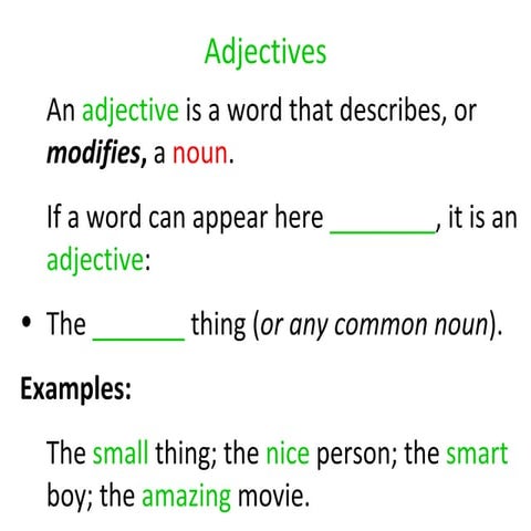 Unit 4  adjectives