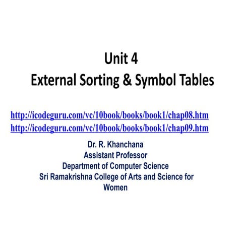 Unit 4 external sorting | PPT