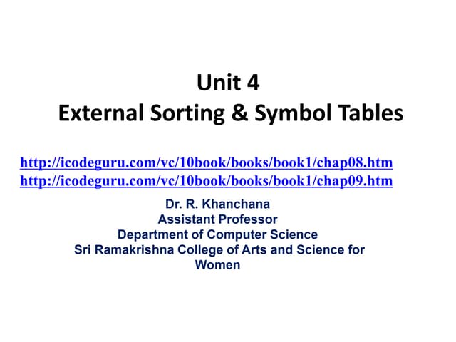 Unit 4   external sorting