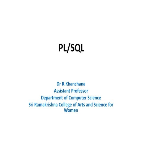 Unit 4 plsql | PPTX