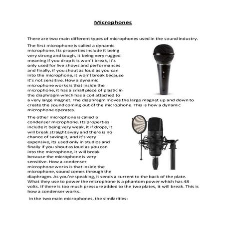 Unit 4   task 2 - microphones