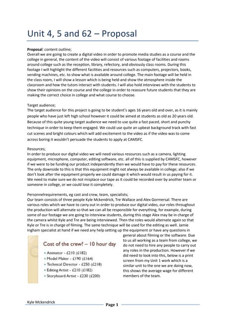 Unit 4, 5 and 62   proposal