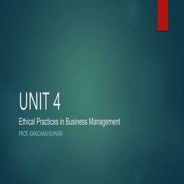 UNIT 4 BECG ethical practices in business management prof. kanchan.pptx
