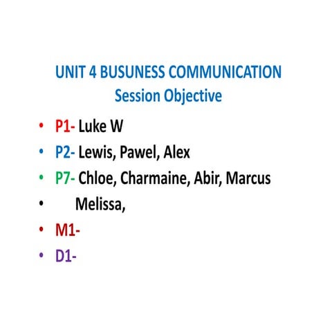 Unit 4 busuness communication