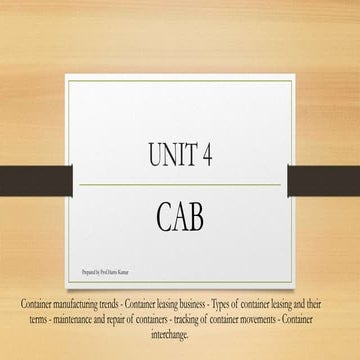Unit 4 cab Dr.Harris Kumar 