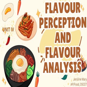 Comprehensive Insights into Flavour Perception and Analysis in Food ...