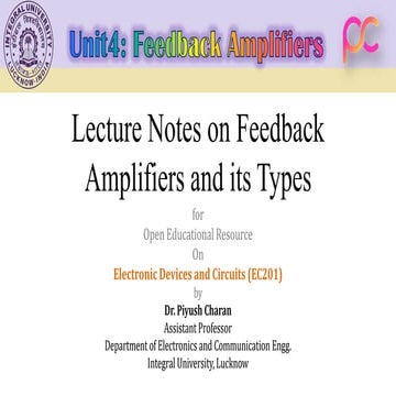 Unit 4 feedback amplifiers
