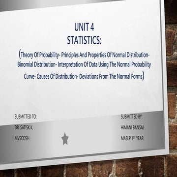 THEORY OF PROBABILITY MASLP