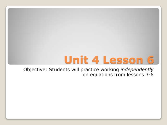 Unit 4 lesson 6 | PPT