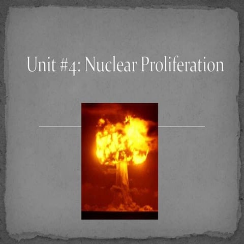 Unit #4 Nuclear Proliferation Student Version