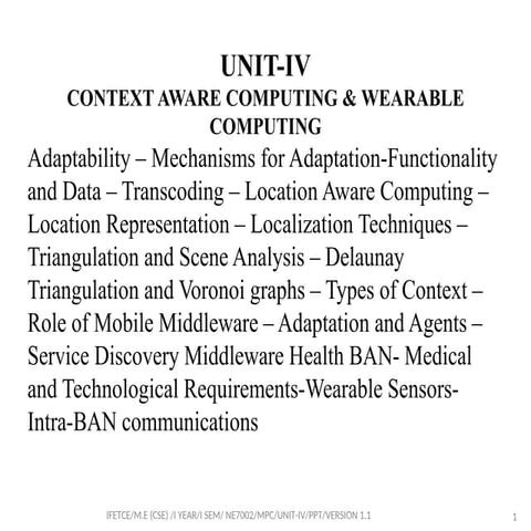 UNIT 4 MOBILE AND PERVASIVE COMPUTING NOTES