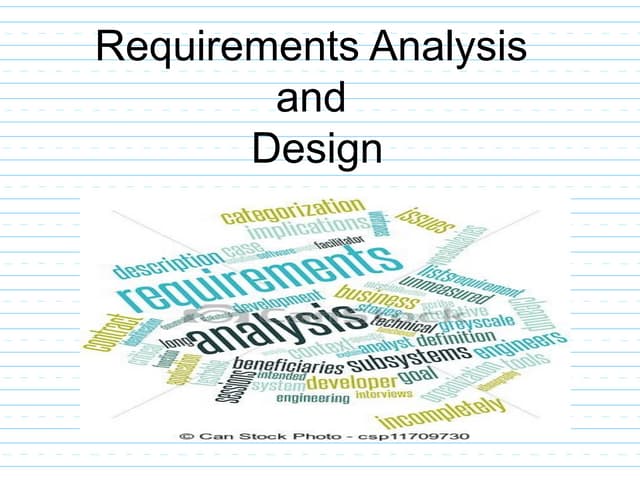 requirements analysis and design