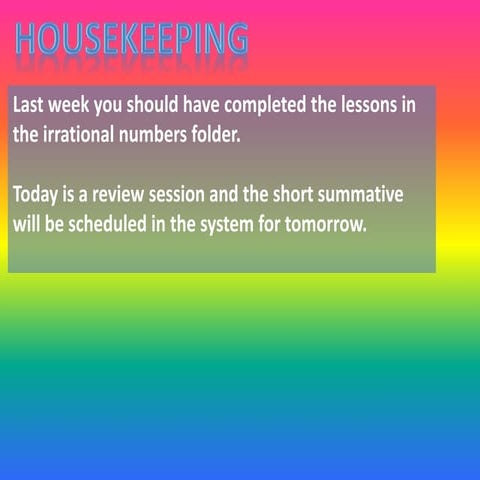 Unit 4 review   irrational numbers