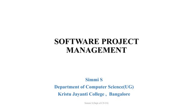 Software Engineering :Project Management