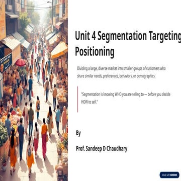 Basics of Marketing_Unit 4 Segmentation Targeting Positioning | PPTX