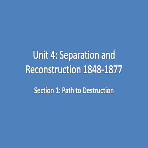 Unit 4 separation and reconstruction