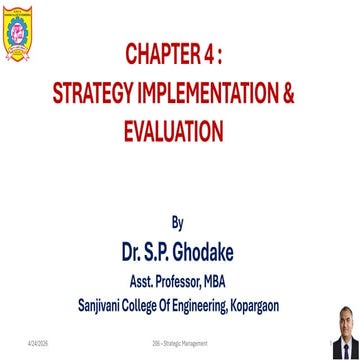 Unit 4 STRATEGY IMPLEMENTATION & EVALUATION | PDF