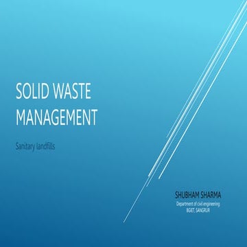 sanitary landfills design operation and management