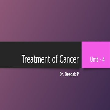 Treatment of Cancer- Medical Biotechnology