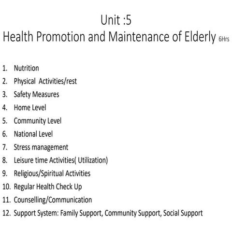health promotion and maintenance of elderly | PDF