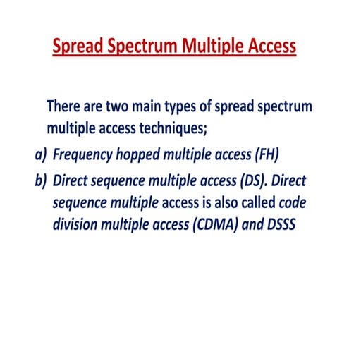 Brief Introduction to Spread spectrum Techniques