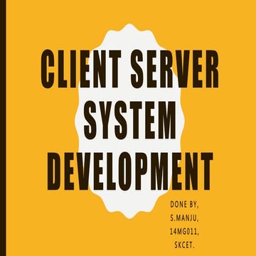 Client Server System Development | PPTX | Databases | Computer Software ...