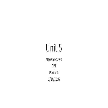 Unit 5 | PPT