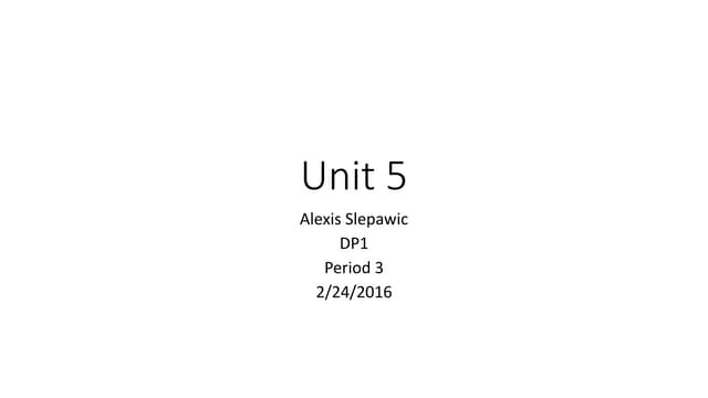 Unit 5 | PPT