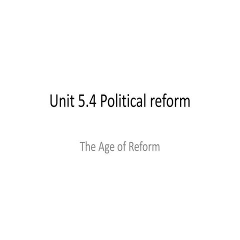 Unit 5.4 political reform