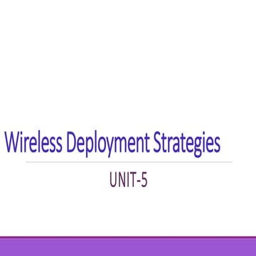 Wireless deployment strategies in WNS-is