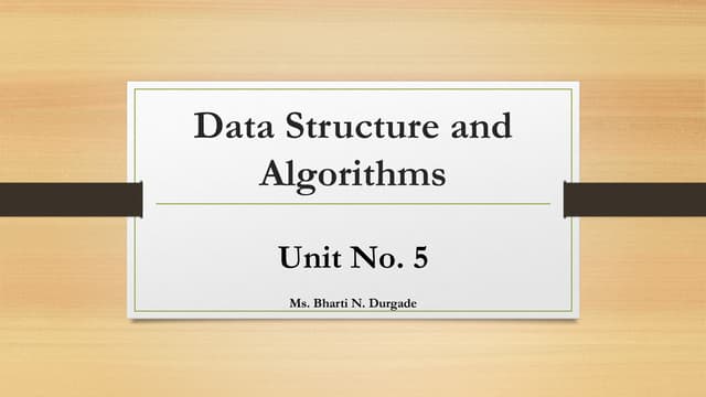 Unit 5 data structure and algorithm pptx