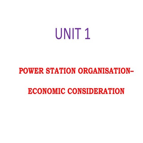 Power Stations Organization and Economic Consideration