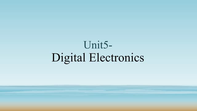 CVMU digital electronics ppt for students to learn from