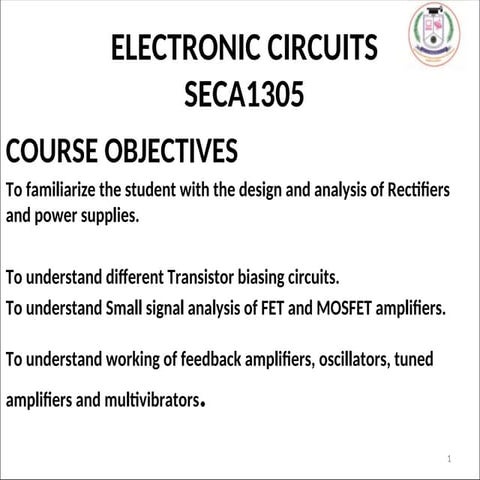 MULTIVIBRATORS -ELECTRONIC CIRCUITS -UNIT 5