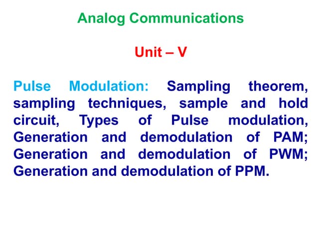 Pulse modulation, Pulse Amplitude (PAM), Pulse Width (PWM/PLM/PDM ...