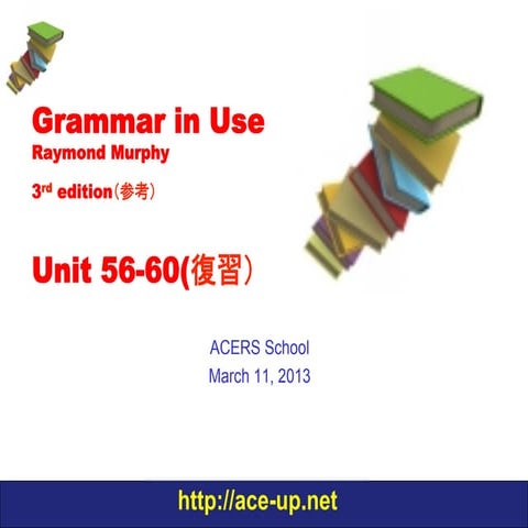 わかる中級英文法 Grammar in Use Unit 56-60復習 (動名詞と不定詞） | PDF