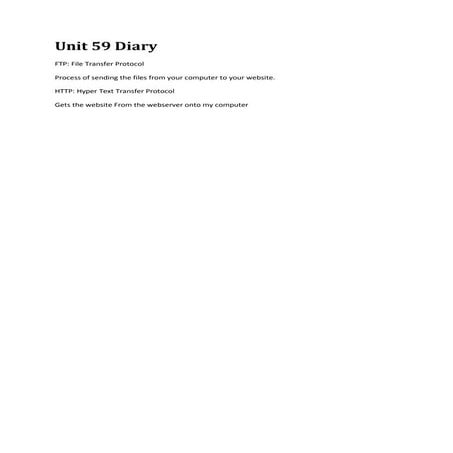 Unit 59 diary