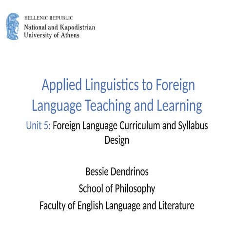 Comprehensive Guide to Foreign Language Curriculum and Syllabus Design ...