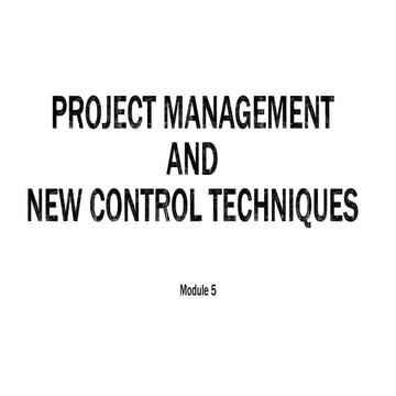 Project Management and Control Techniques