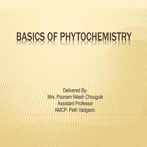 Basics of Phytochemistry