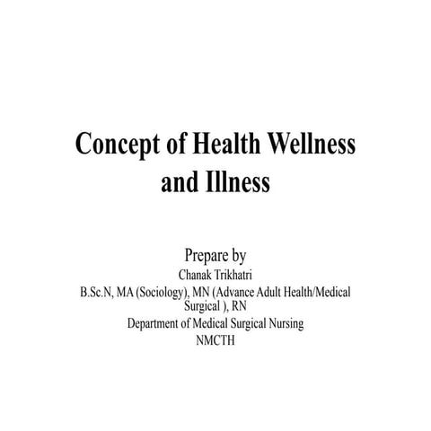 Concept of Health and Illness