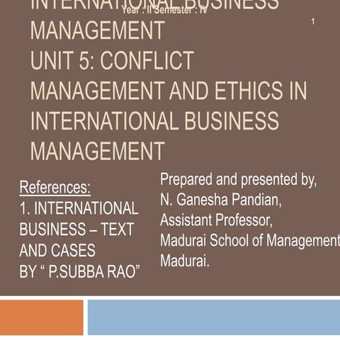 Unit 5 conflict management