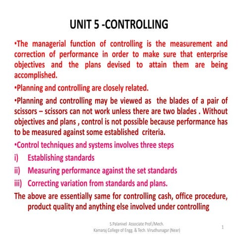 Unit 5 controlling | PPT
