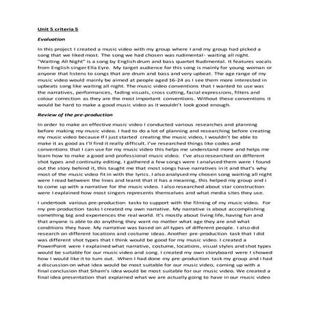Unit 5 criteria 5