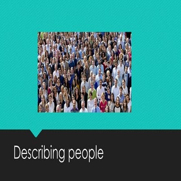 Describing a person PPT creative writing