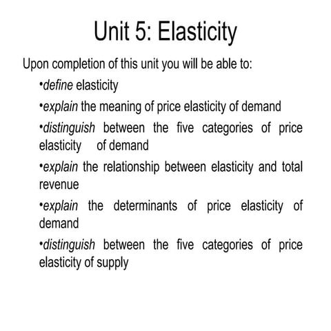 Elasticity of Demand and Supply | PPT