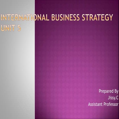International business  strategy 