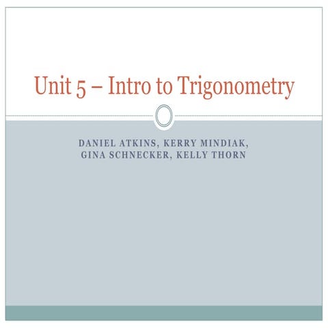 Unit 5 – Intro to Trigonometry | PPTX | Physics | Science
