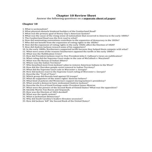 Unit 5 part 1  review guide